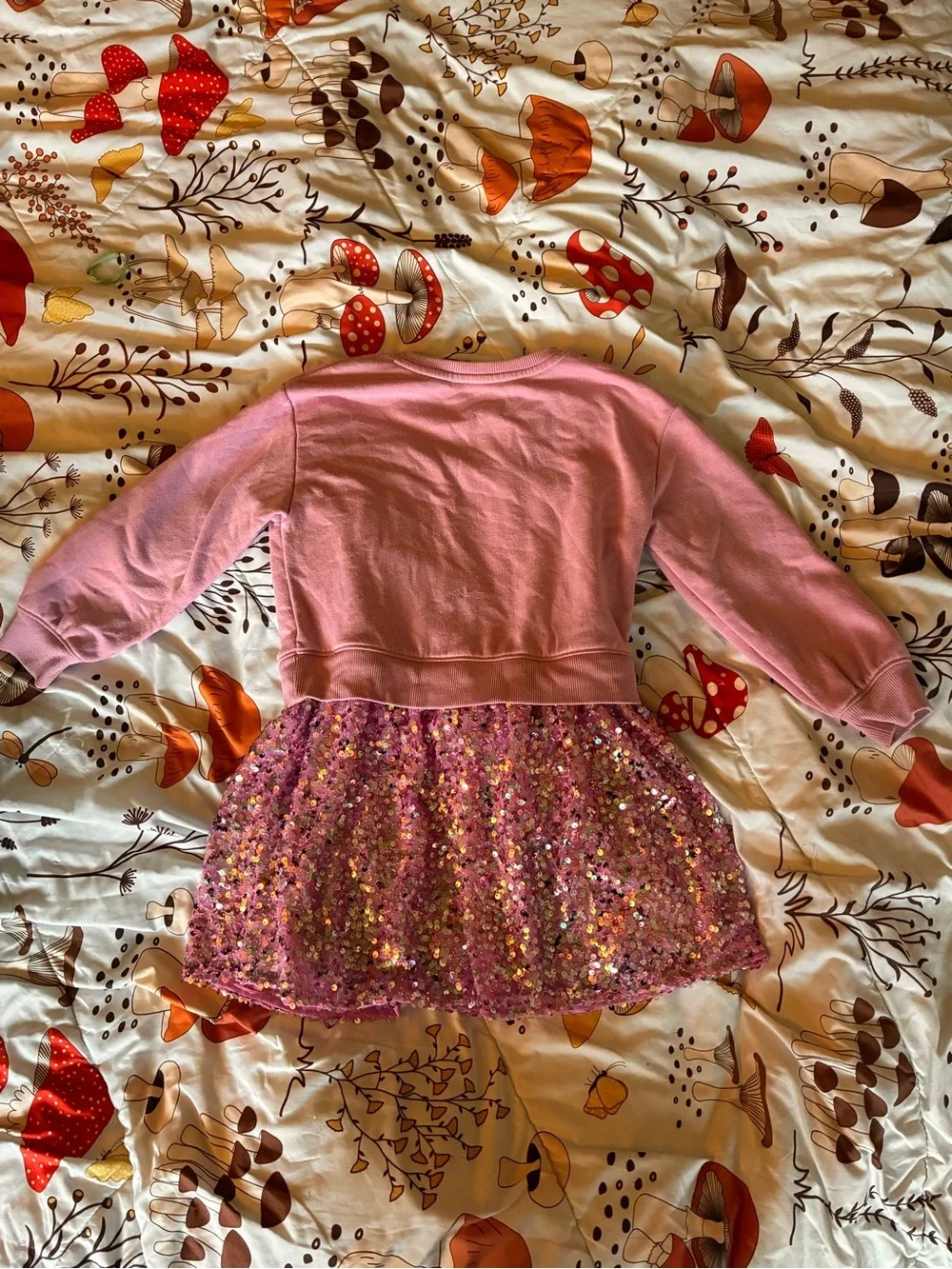 Disney Pink Girls' Sequin Sweatshirt Dress